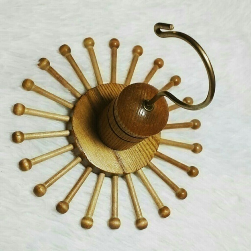 Vintage Oak Railed Tie Hanger